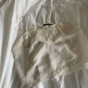 Brandy Melville White Lace Crop Top